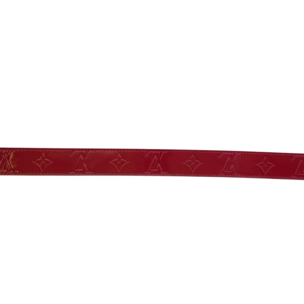 Louis Vuitton Red Vernis Leather Belt Gold Buckle Size 90/36 Made in France